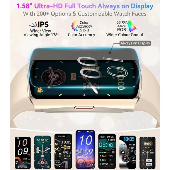 Fitness Tracker Smart Watch for Women Men GOLD ( FREE SHIPPING ) - Picture 2 of 6